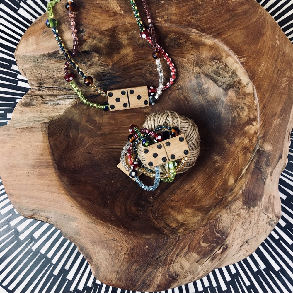NWT Lady Luck | Vintg Dominoes + Fused Glass | SET